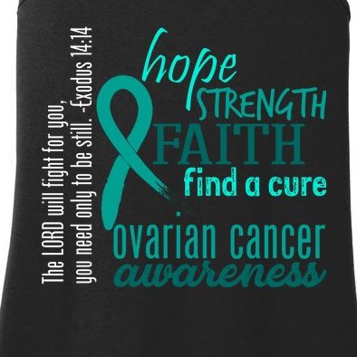 Ovarian Cancer Awareness Hope Faith Love Ladies Essential Tank