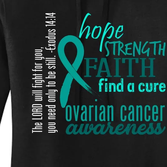 Ovarian Cancer Awareness Hope Faith Love Women's Pullover Hoodie