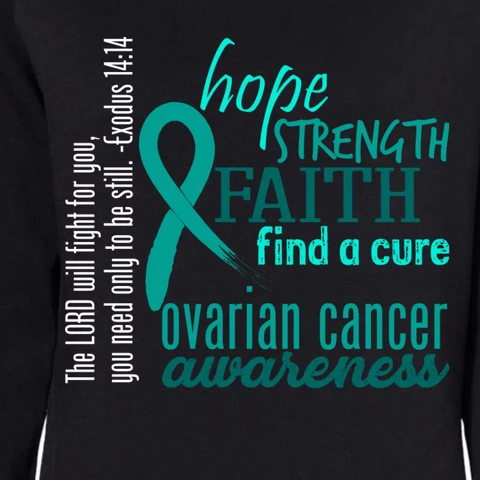 Ovarian Cancer Awareness Hope Faith Love Womens California Wash Sweatshirt