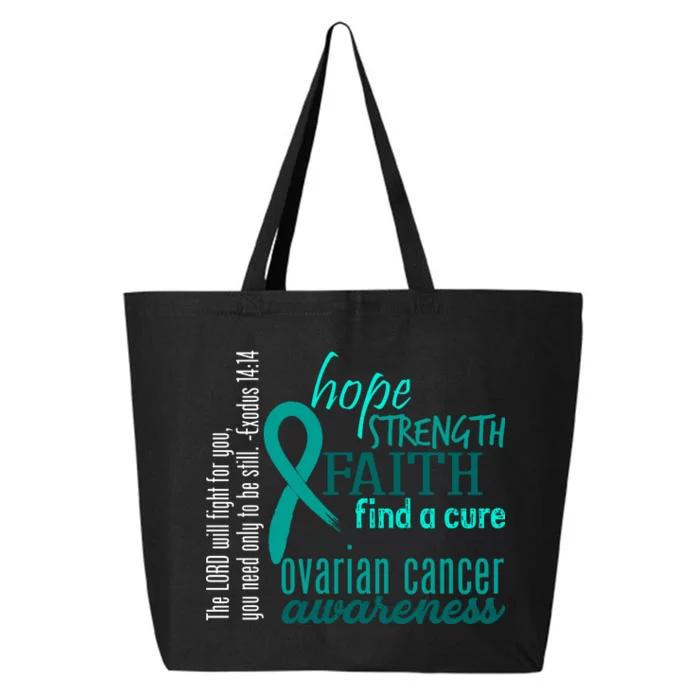 Ovarian Cancer Awareness Hope Faith Love 25L Jumbo Tote