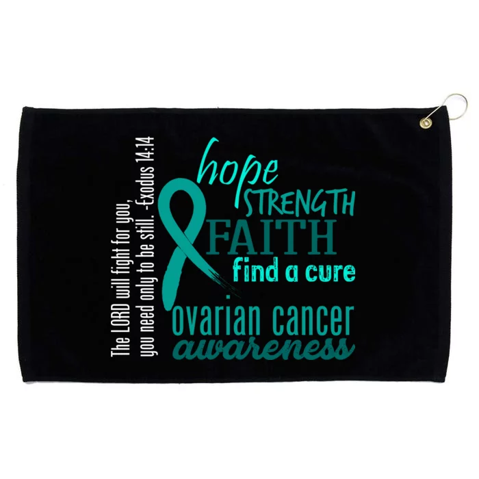 Ovarian Cancer Awareness Hope Faith Love Grommeted Golf Towel