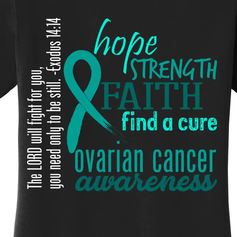 Ovarian Cancer Awareness Hope Faith Love Women's T-Shirt