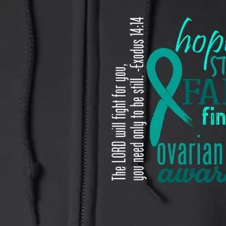 Ovarian Cancer Awareness Hope Faith Love Full Zip Hoodie