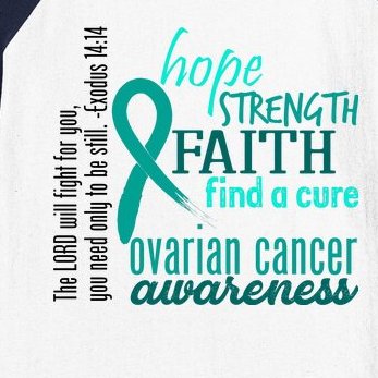 Ovarian Cancer Awareness Hope Faith Love Baseball Sleeve Shirt