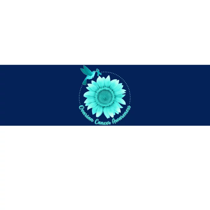 Ovarian Cancer Awareness Teal Hummingbird Sunflower Bumper Sticker