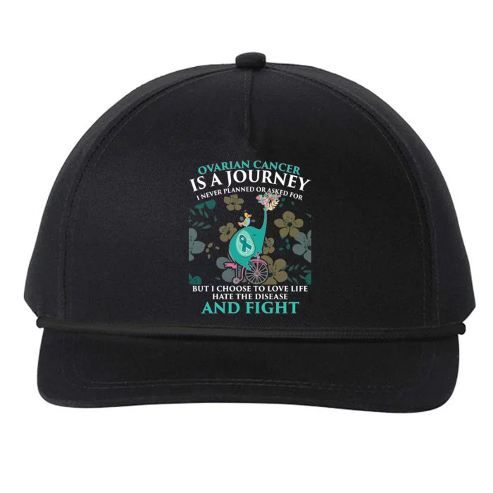 Ovarian Cancer Is A Journey Elephant Snapback Five-Panel Rope Hat