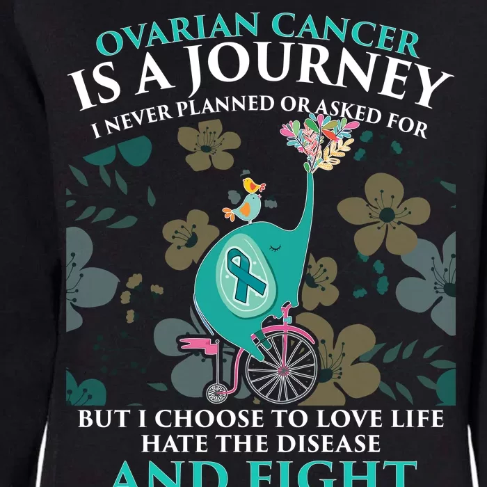 Ovarian Cancer Is A Journey Elephant Womens California Wash Sweatshirt