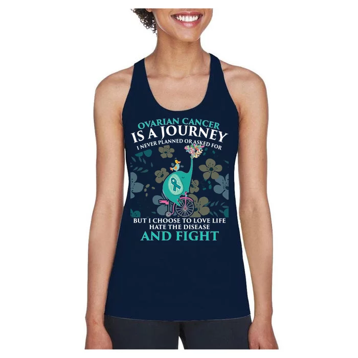 Ovarian Cancer Is A Journey Elephant Women's Racerback Tank