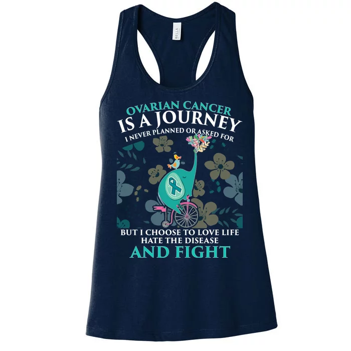 Ovarian Cancer Is A Journey Elephant Women's Racerback Tank