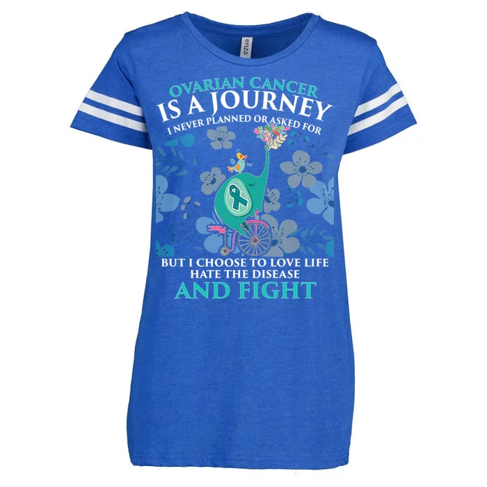 Ovarian Cancer Is A Journey Elephant Enza Ladies Jersey Football T-Shirt