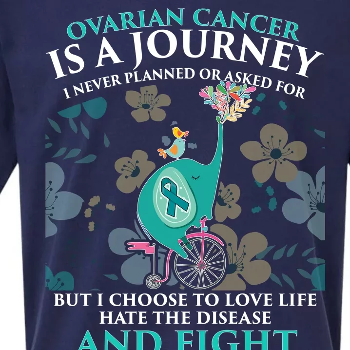 Ovarian Cancer Is A Journey Elephant Sueded Cloud Jersey T-Shirt