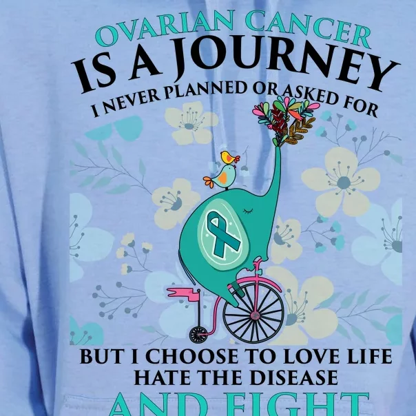 Ovarian Cancer Is A Journey Elephant Unisex Surf Hoodie