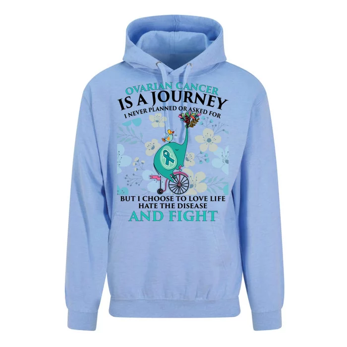 Ovarian Cancer Is A Journey Elephant Unisex Surf Hoodie