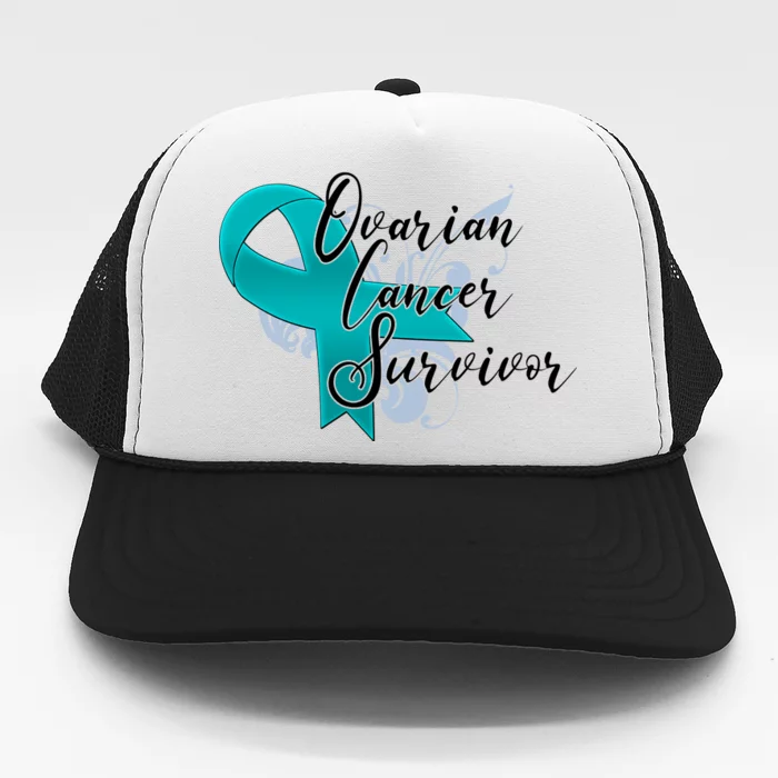 Ovarian Cancer Survivor Awareness Ribbon Trucker Hat