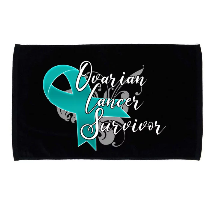 Ovarian Cancer Survivor Awareness Ribbon Microfiber Hand Towel