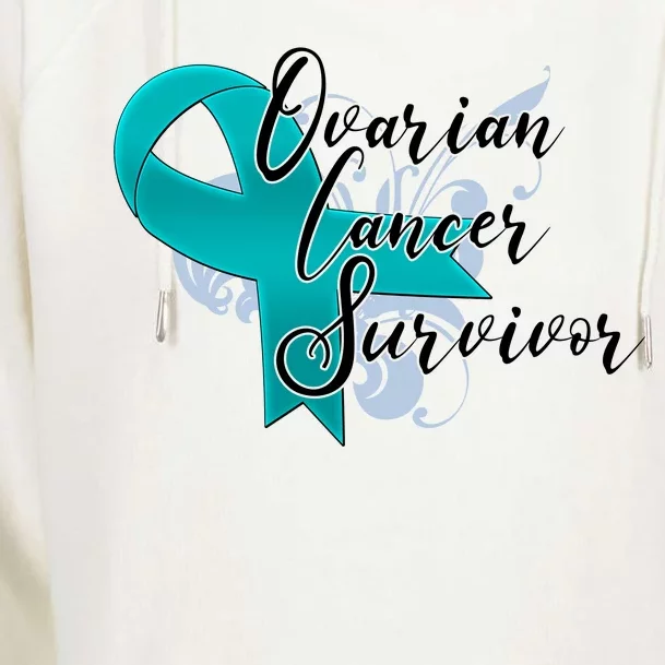 Ovarian Cancer Survivor Awareness Ribbon Womens Funnel Neck Pullover Hood