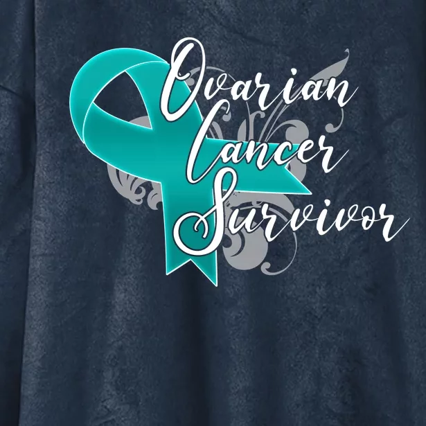 Ovarian Cancer Survivor Awareness Ribbon Hooded Wearable Blanket