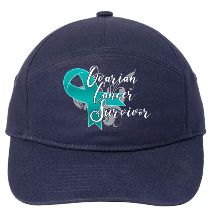 Ovarian Cancer Survivor Awareness Ribbon 7-Panel Snapback Hat