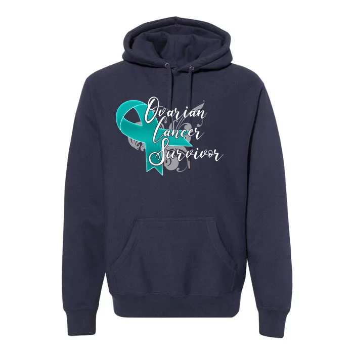 Ovarian Cancer Survivor Awareness Ribbon Premium Hoodie