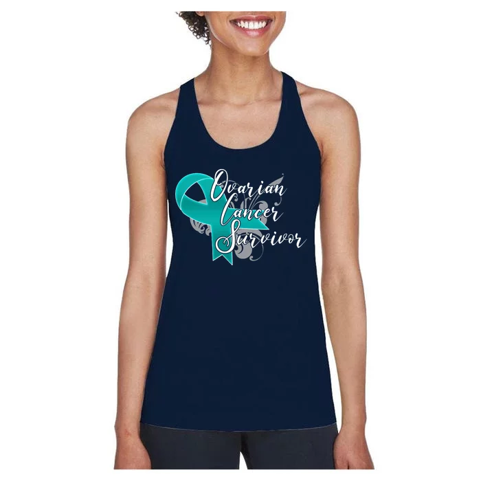 Ovarian Cancer Survivor Awareness Ribbon Women's Racerback Tank