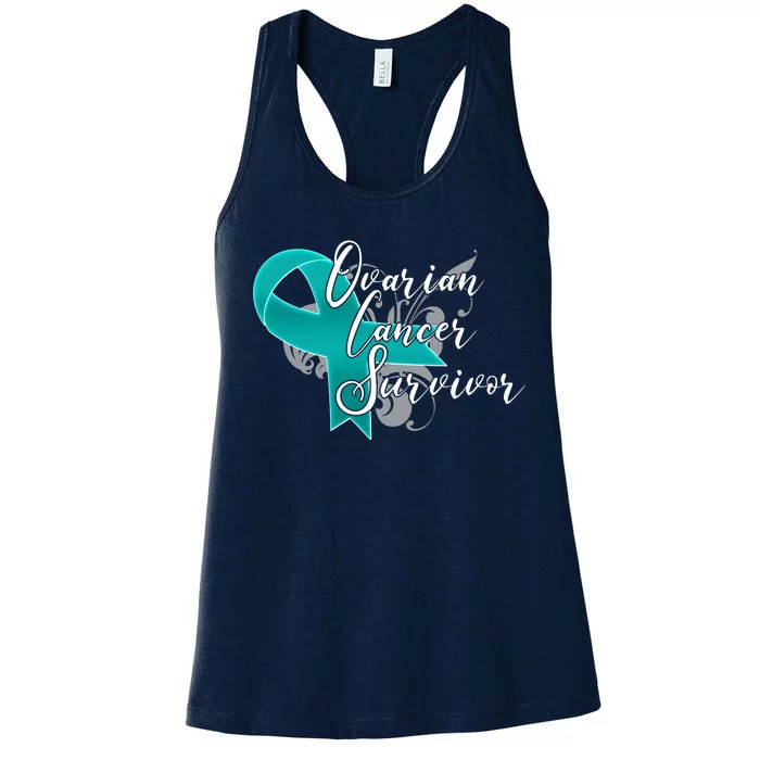 Ovarian Cancer Survivor Awareness Ribbon Women's Racerback Tank