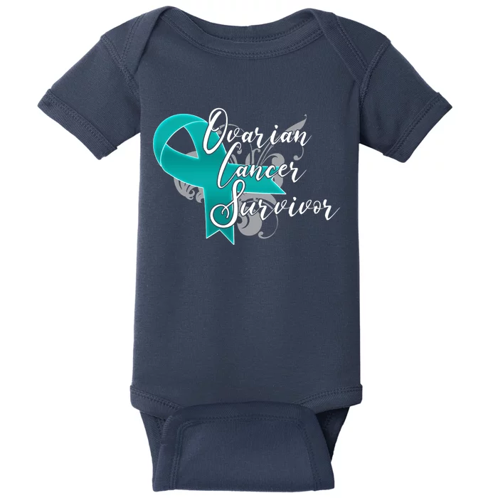 Ovarian Cancer Survivor Awareness Ribbon Baby Bodysuit