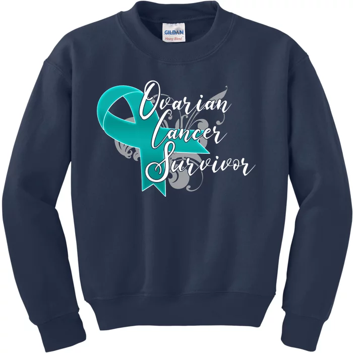 Ovarian Cancer Survivor Awareness Ribbon Kids Sweatshirt