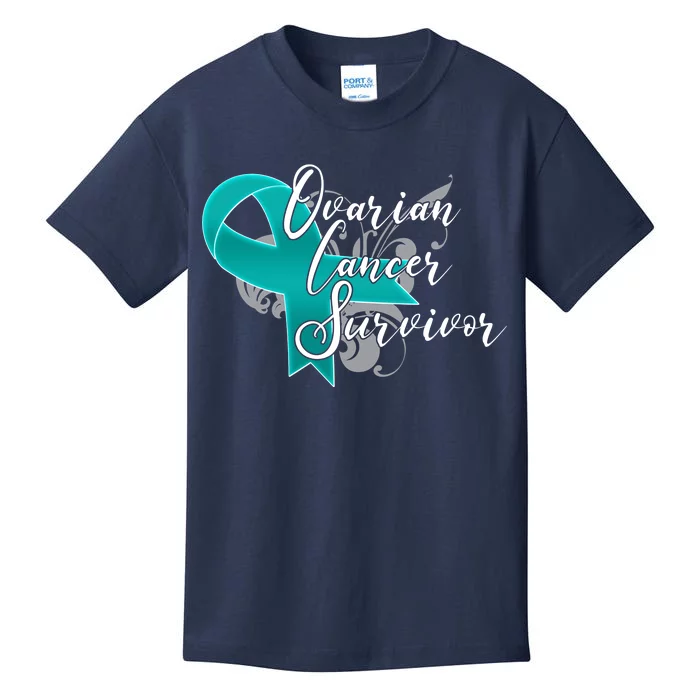 Ovarian Cancer Survivor Awareness Ribbon Kids T-Shirt