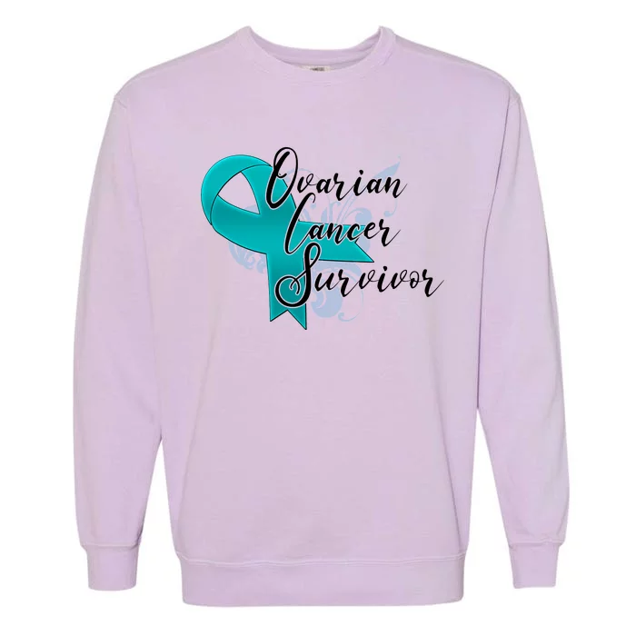 Ovarian Cancer Survivor Awareness Ribbon Garment-Dyed Sweatshirt