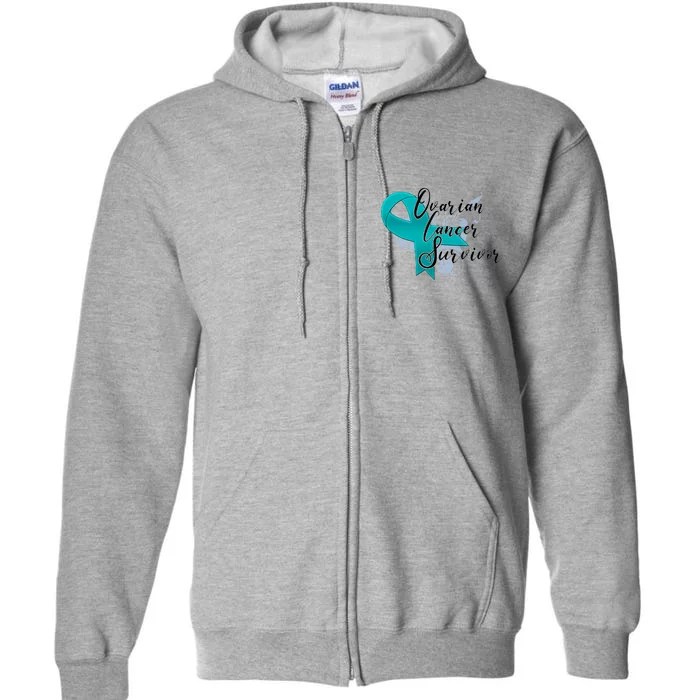 Ovarian Cancer Survivor Awareness Ribbon Full Zip Hoodie