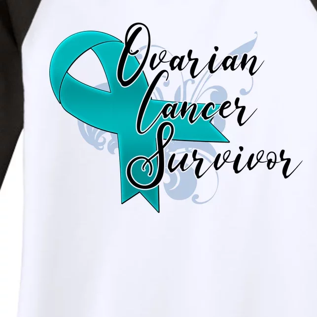 Ovarian Cancer Survivor Awareness Ribbon Women's Tri-Blend 3/4-Sleeve Raglan Shirt