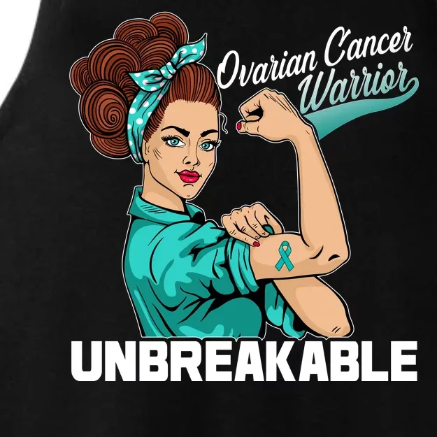 Ovarian Cancer Warrior Unbreakable Ladies Tri-Blend Wicking Tank