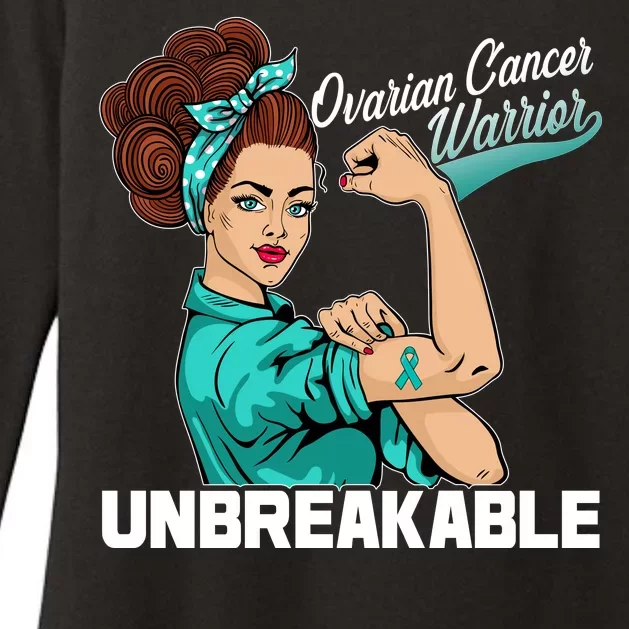 Ovarian Cancer Warrior Unbreakable Womens CVC Long Sleeve Shirt