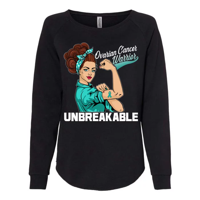 Ovarian Cancer Warrior Unbreakable Womens California Wash Sweatshirt