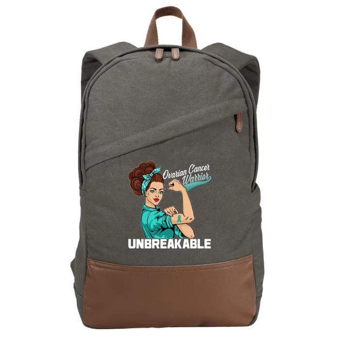 Ovarian Cancer Warrior Unbreakable Cotton Canvas Backpack