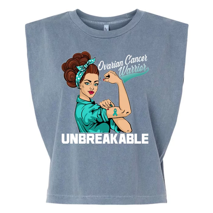 Ovarian Cancer Warrior Unbreakable Garment-Dyed Women's Muscle Tee