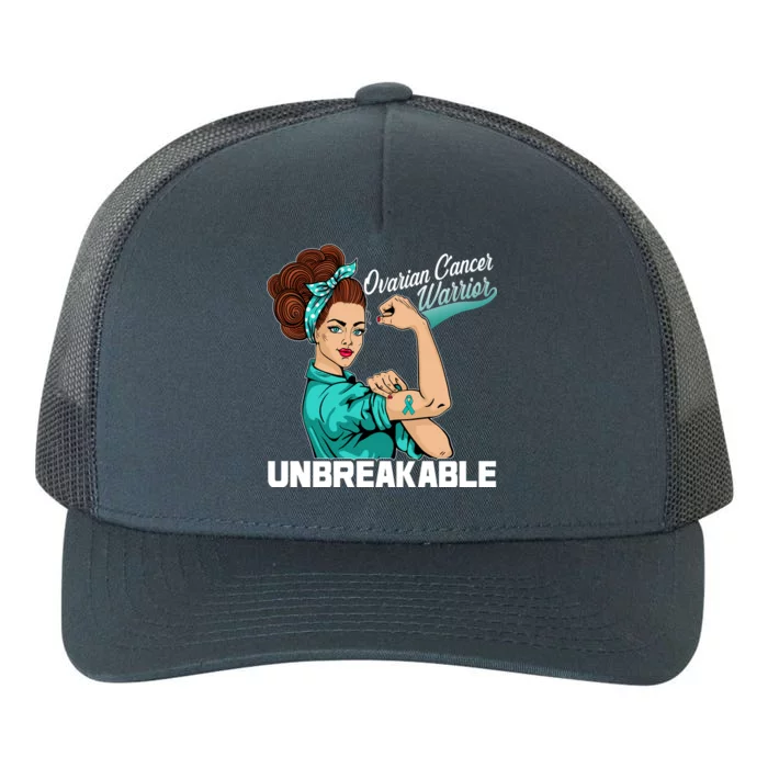 Ovarian Cancer Warrior Unbreakable Yupoong Adult 5-Panel Trucker Hat