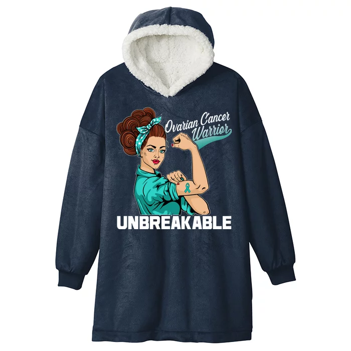 Ovarian Cancer Warrior Unbreakable Hooded Wearable Blanket