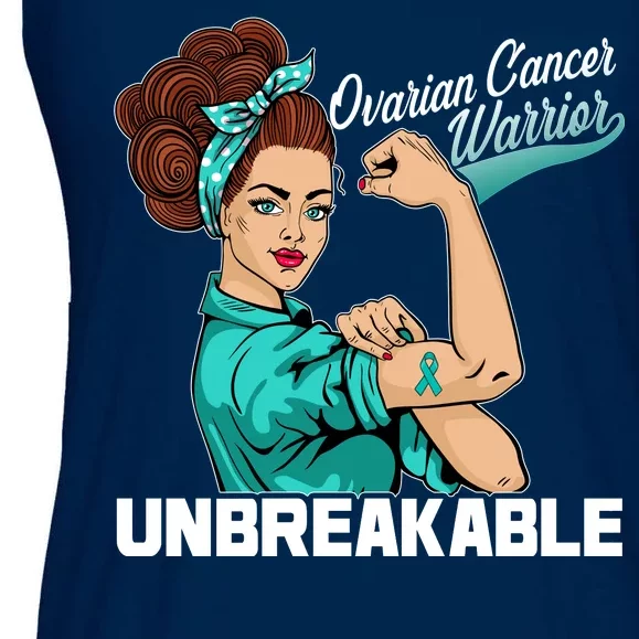 Ovarian Cancer Warrior Unbreakable Ladies Essential Flowy Tank