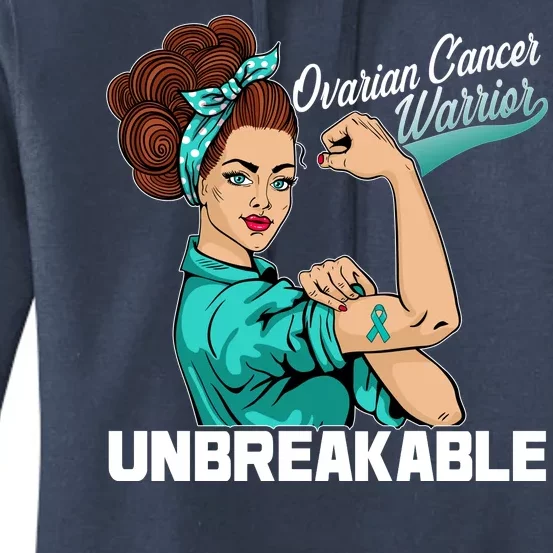 Ovarian Cancer Warrior Unbreakable Women's Pullover Hoodie