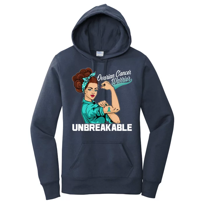 Ovarian Cancer Warrior Unbreakable Women's Pullover Hoodie