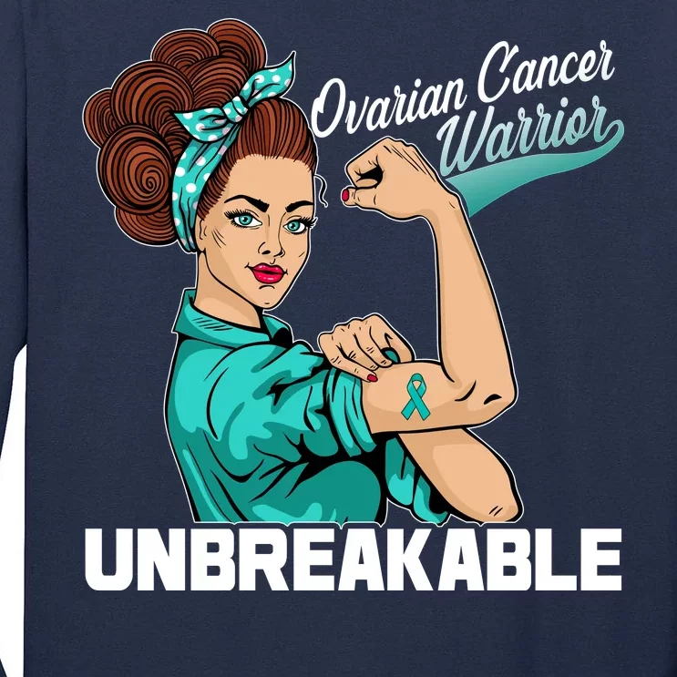 Ovarian Cancer Warrior Unbreakable Tall Long Sleeve T-Shirt