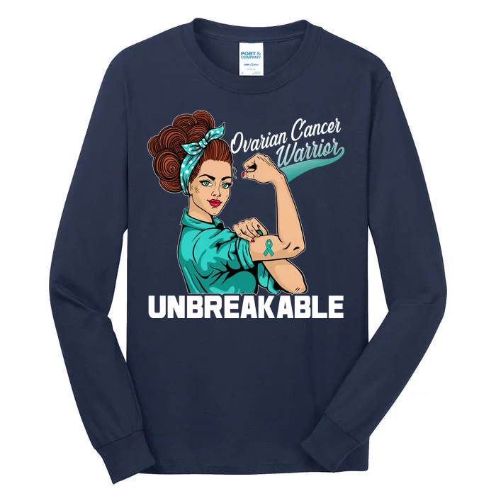 Ovarian Cancer Warrior Unbreakable Tall Long Sleeve T-Shirt