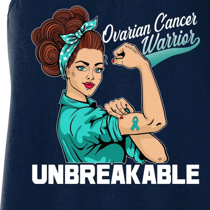 Ovarian Cancer Warrior Unbreakable Women's Racerback Tank