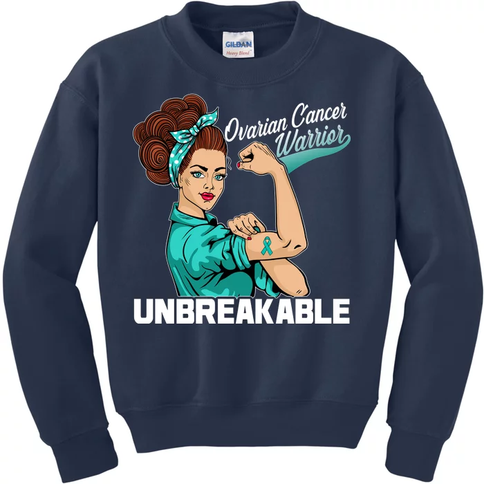 Ovarian Cancer Warrior Unbreakable Kids Sweatshirt