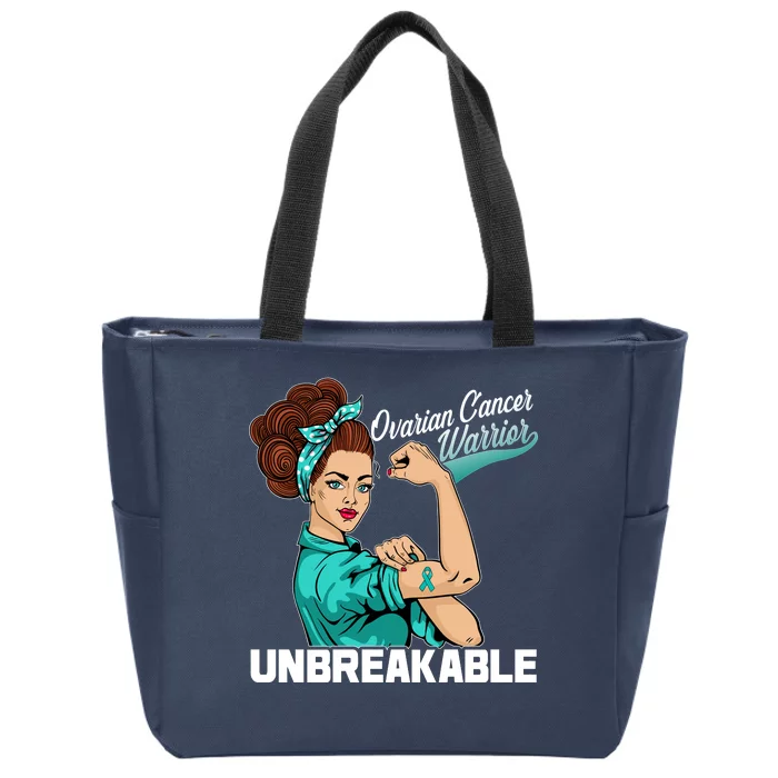 Ovarian Cancer Warrior Unbreakable Zip Tote Bag