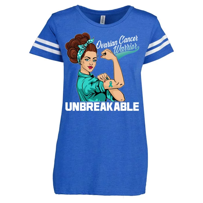 Ovarian Cancer Warrior Unbreakable Enza Ladies Jersey Football T-Shirt