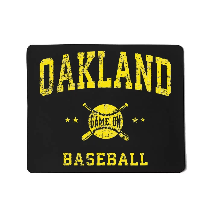 Oakland Vintage Baseball Throwback Retro Design Mousepad