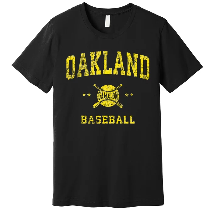 Oakland Vintage Baseball Throwback Retro Design Premium T-Shirt