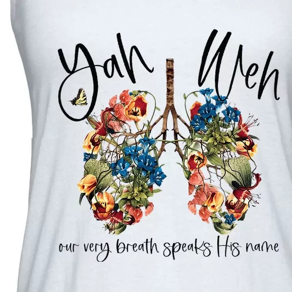 Our Very Breath Speaks His Name YHWH Christian Religious Ladies Essential Flowy Tank